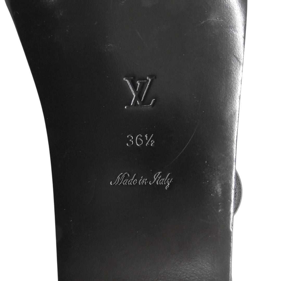 Great LOUIS VUITTON Sandals black leather Women 36.5