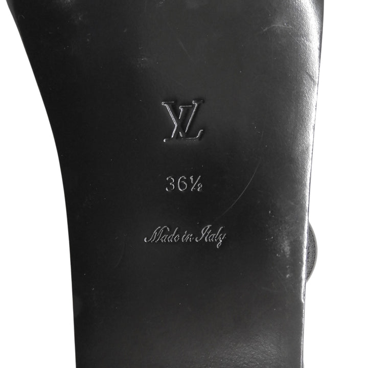 Great LOUIS VUITTON Sandals black leather Women 36.5