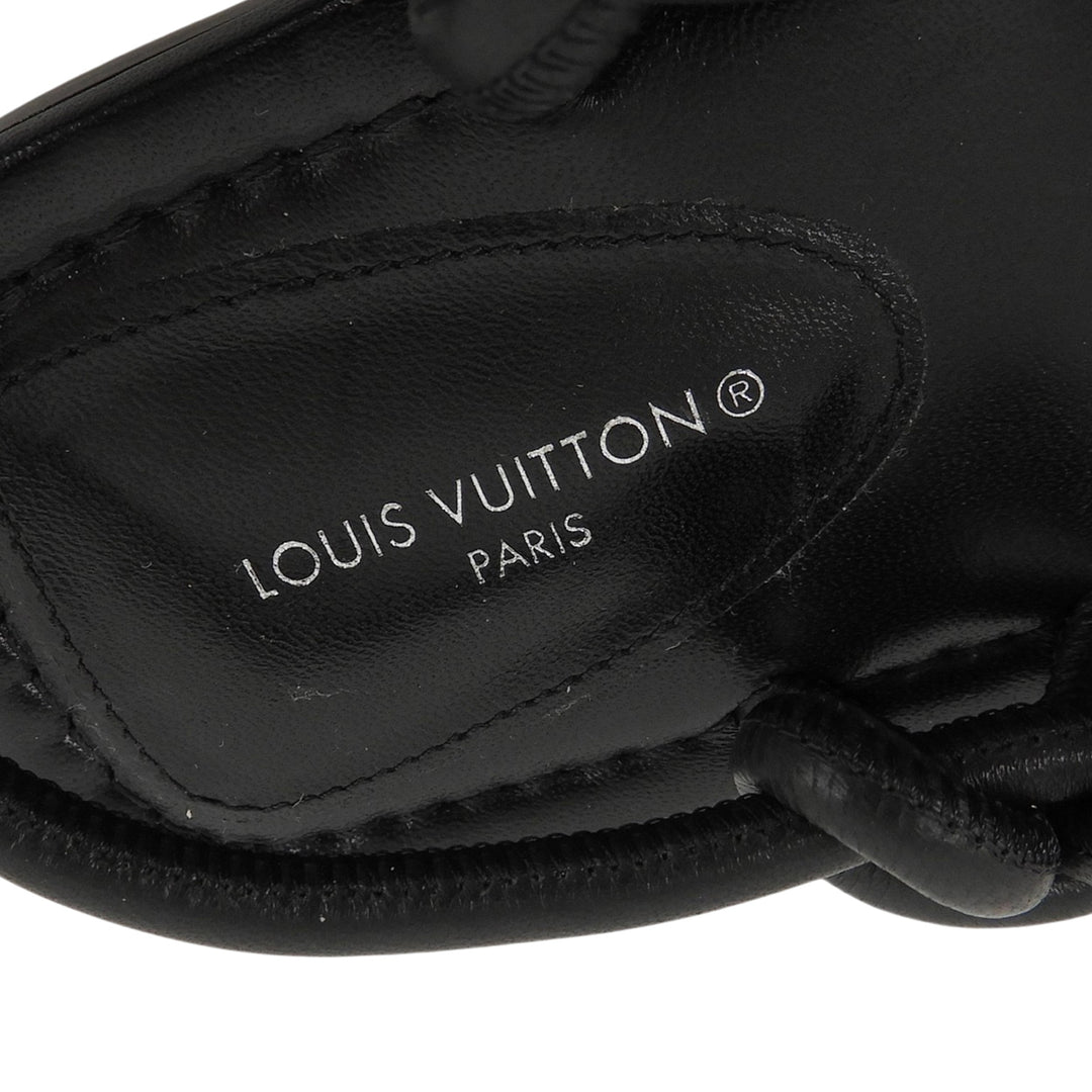 Great LOUIS VUITTON Sandals black leather Women 36.5