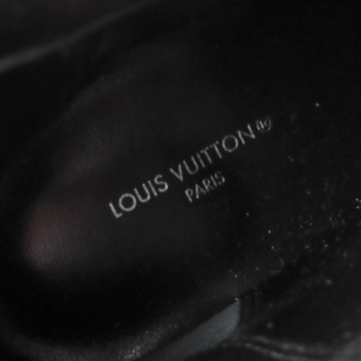 Excellent LOUIS VUITTON short boots Silhouette Line Monogram Velour black 37.5