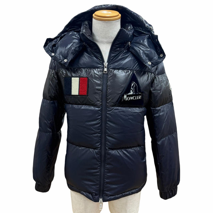 Great MONCLER Down jacket GARY Hooded with logo patch Navy Nylon mens 1