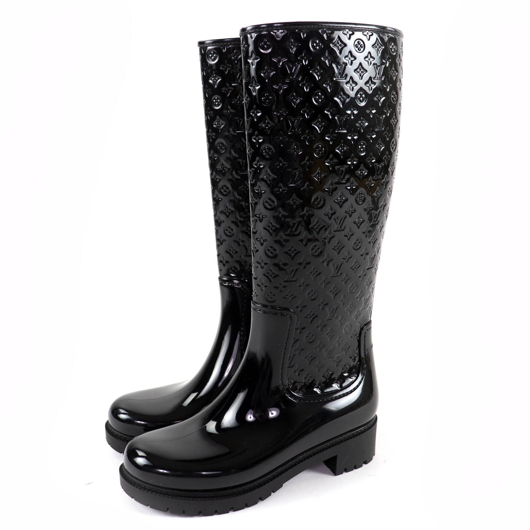 Excellent LOUIS VUITTON Knee-high boots Splash Line Monogram rubber 36