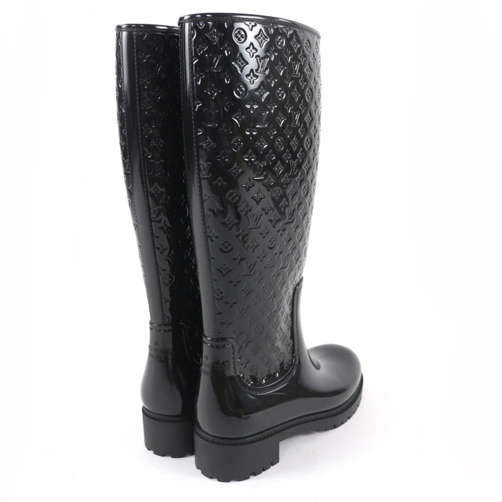 Excellent LOUIS VUITTON Knee-high boots Splash Line Monogram rubber 36