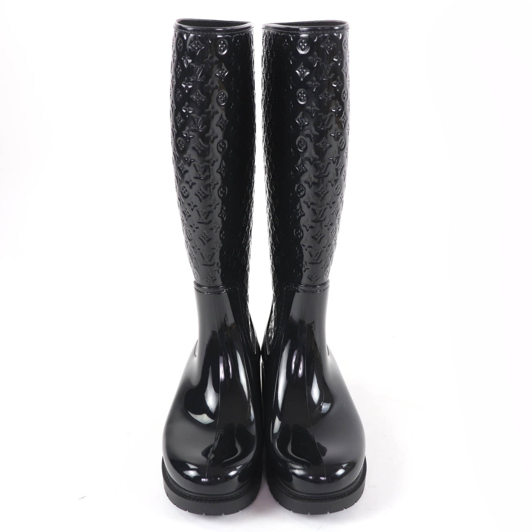 Excellent LOUIS VUITTON Knee-high boots Splash Line Monogram rubber 36