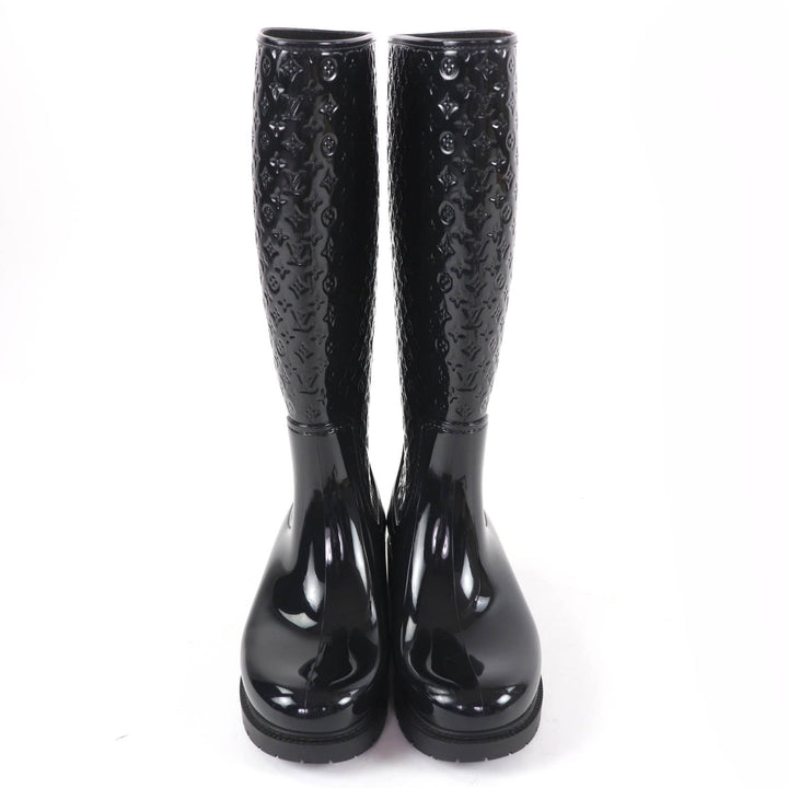 Excellent LOUIS VUITTON Knee-high boots Splash Line Monogram rubber 36