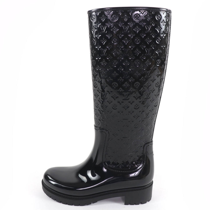 Excellent LOUIS VUITTON Knee-high boots Splash Line Monogram rubber 36
