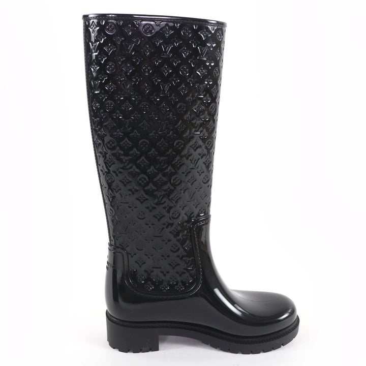 Excellent LOUIS VUITTON Knee-high boots Splash Line Monogram rubber 36