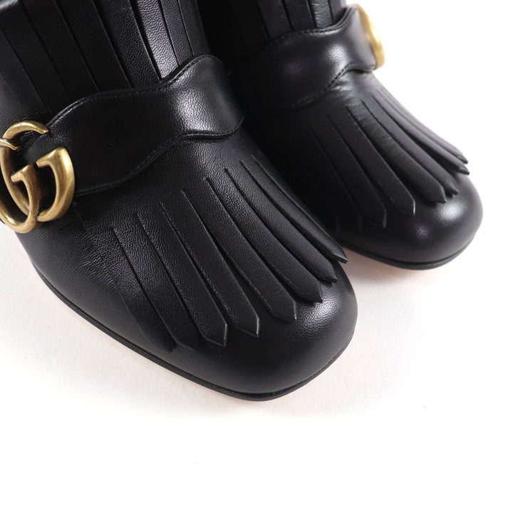 Pristine GUCCI short boots GG Marmont Tassel Side Zip Leather leather 38 408210