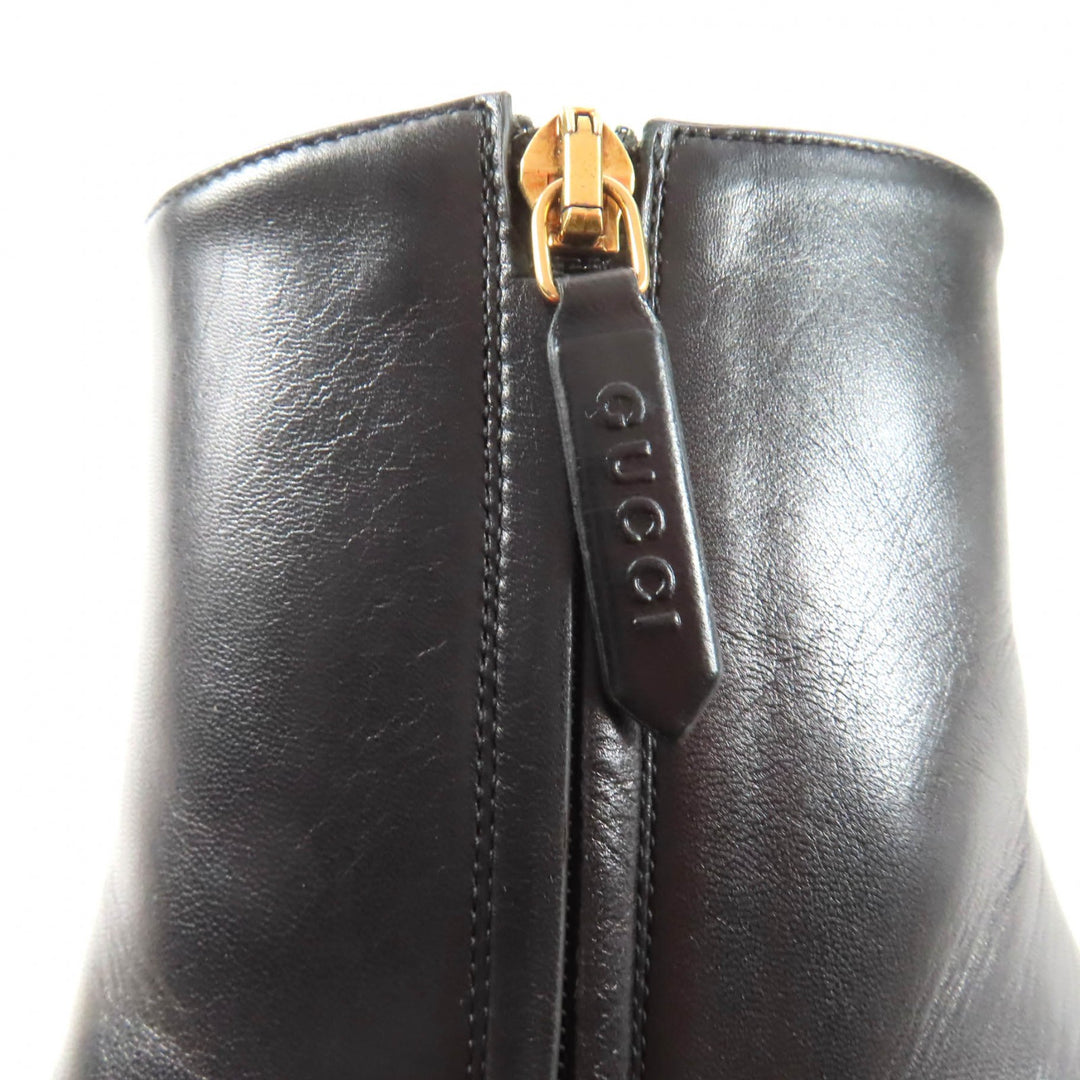 Pristine GUCCI short boots GG Marmont Tassel Side Zip Leather leather 38 408210