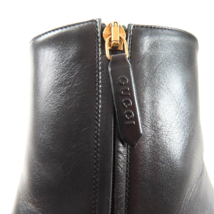 Pristine GUCCI short boots GG Marmont Tassel Side Zip Leather leather 38 408210