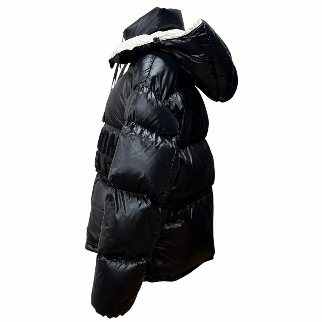 Pristine MONCLER Down jacket ABBAYE Front logo Hooded ZIP UP black Nylon Women 3