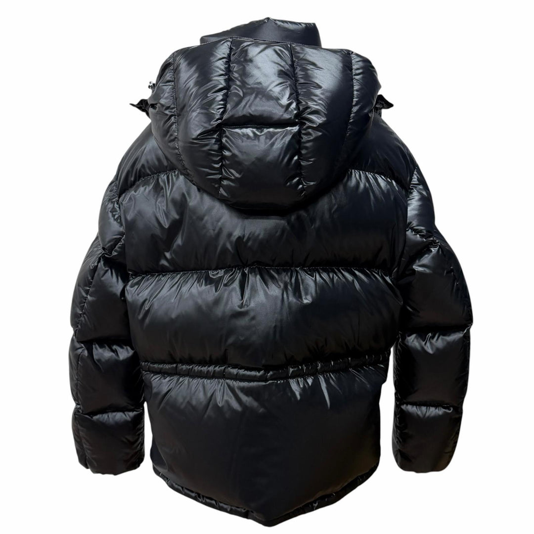 Pristine MONCLER Down jacket ABBAYE Front logo Hooded ZIP UP black Nylon Women 3