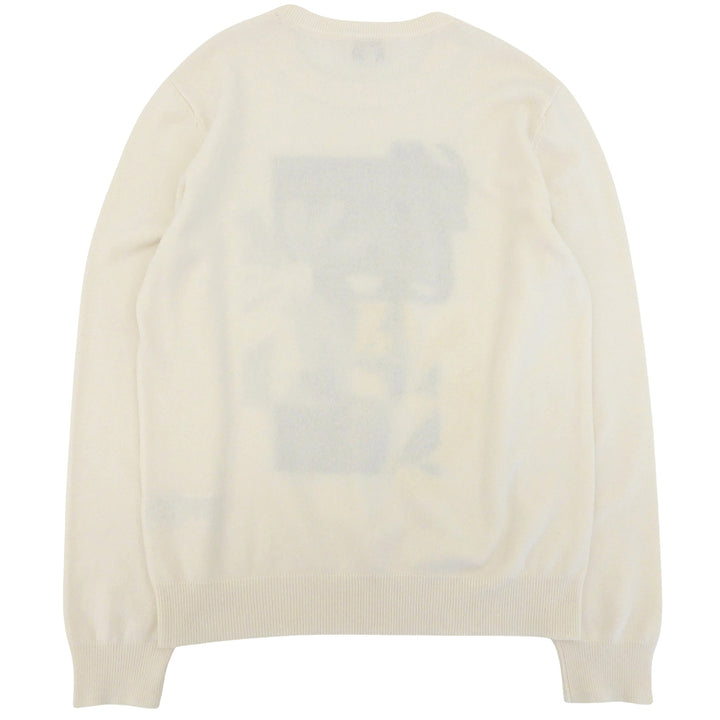 Excellent HERMES sweater Puzzle Floral Knit Ivory cashmere mens L 21-5710