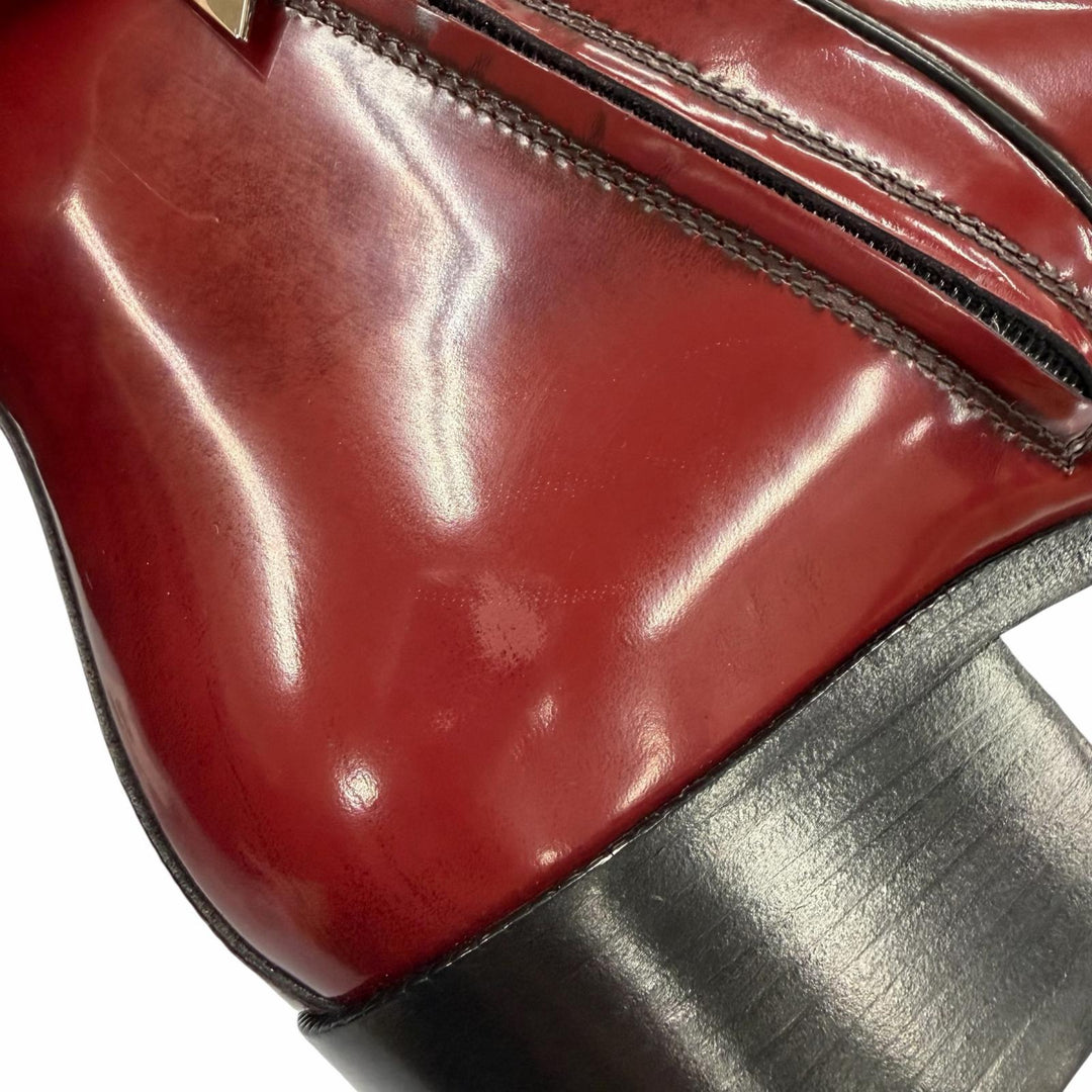 Pristine DIOR short boots HEEL BOOTS Red Patent leather mens
