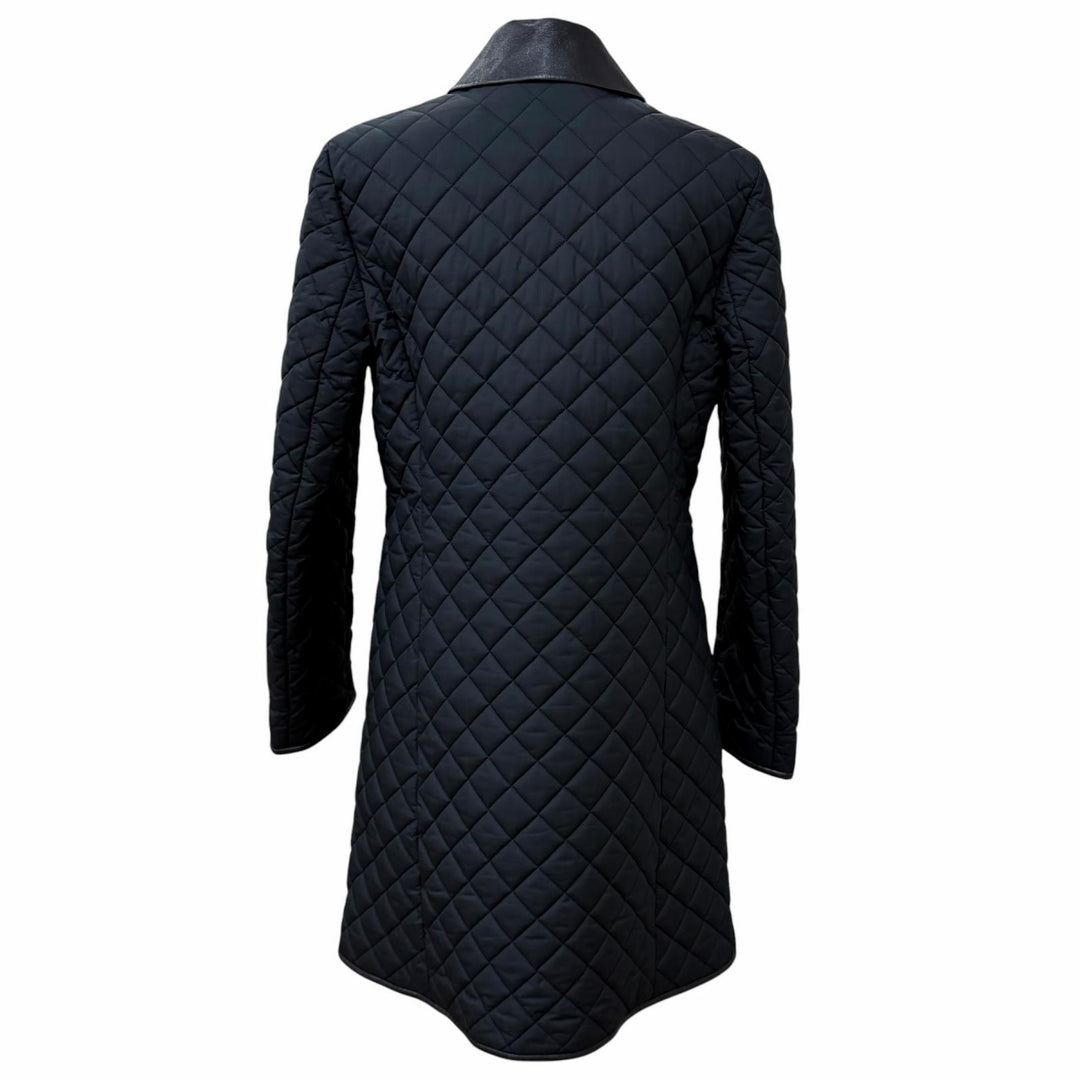 Great Salvatore Ferragamo coat GanciniMetal Leather Quilting black polyester 42