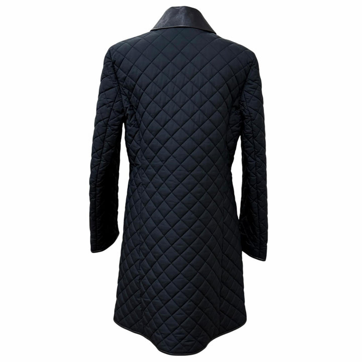 Great Salvatore Ferragamo coat GanciniMetal Leather Quilting black polyester 42