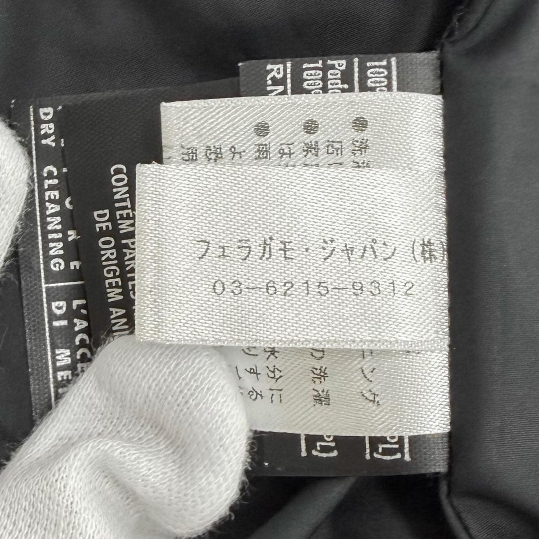 Great Salvatore Ferragamo coat GanciniMetal Leather Quilting black polyester 42