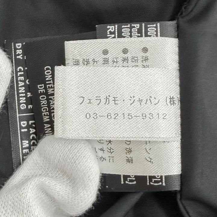 Great Salvatore Ferragamo coat GanciniMetal Leather Quilting black polyester 42