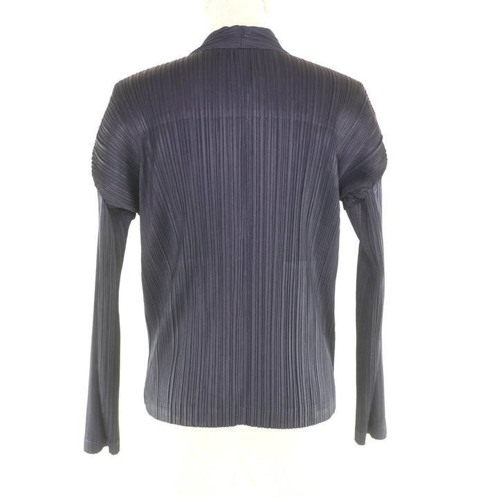 Excellent PLEATS PLEASE cardigan V-neck Long sleeves Navy polyester 3 PP23JD502