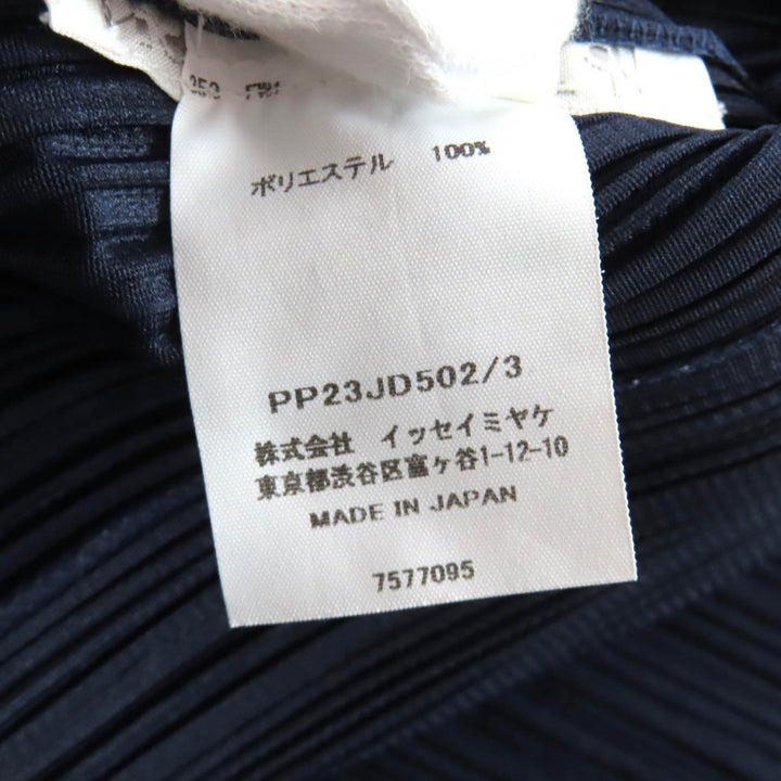 Excellent PLEATS PLEASE cardigan V-neck Long sleeves Navy polyester 3 PP23JD502