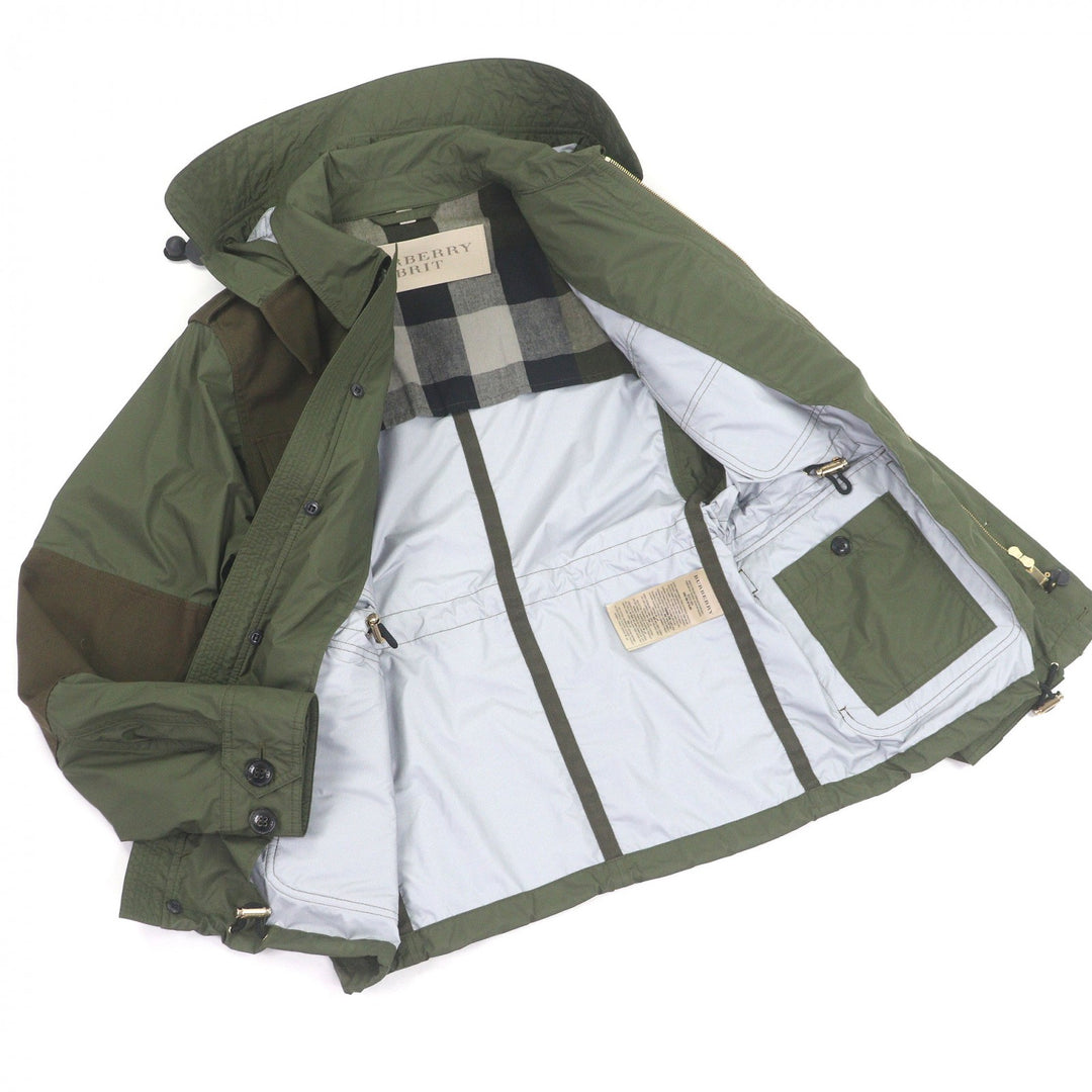 Great BURBERRY coat Material-blocked, checkered lining field jacket khaki
