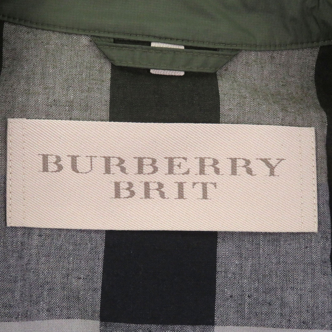 Great BURBERRY coat Material-blocked, checkered lining field jacket khaki