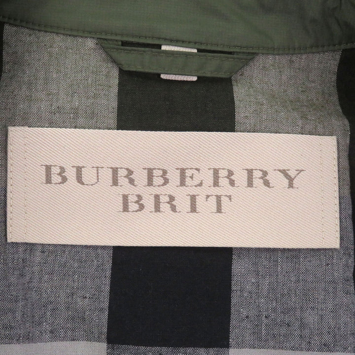 Great BURBERRY coat Material-blocked, checkered lining field jacket khaki