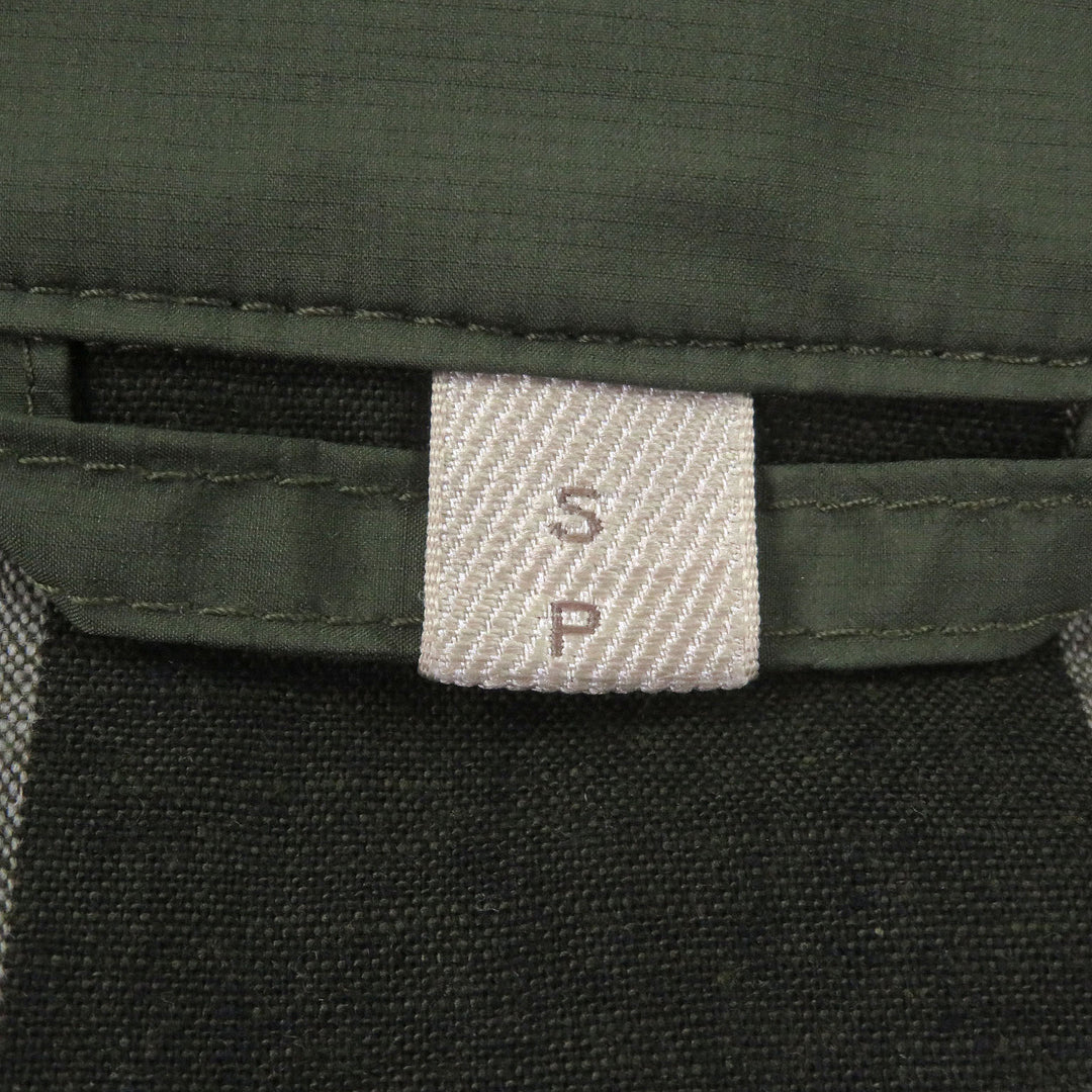 Great BURBERRY coat Material-blocked, checkered lining field jacket khaki
