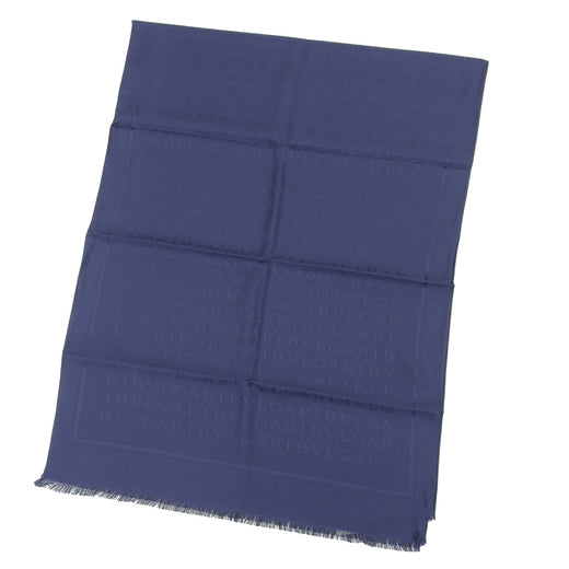 Pristine BVLGARI Stall Logomania LETTERE MAXI METAL Navy silk Women
