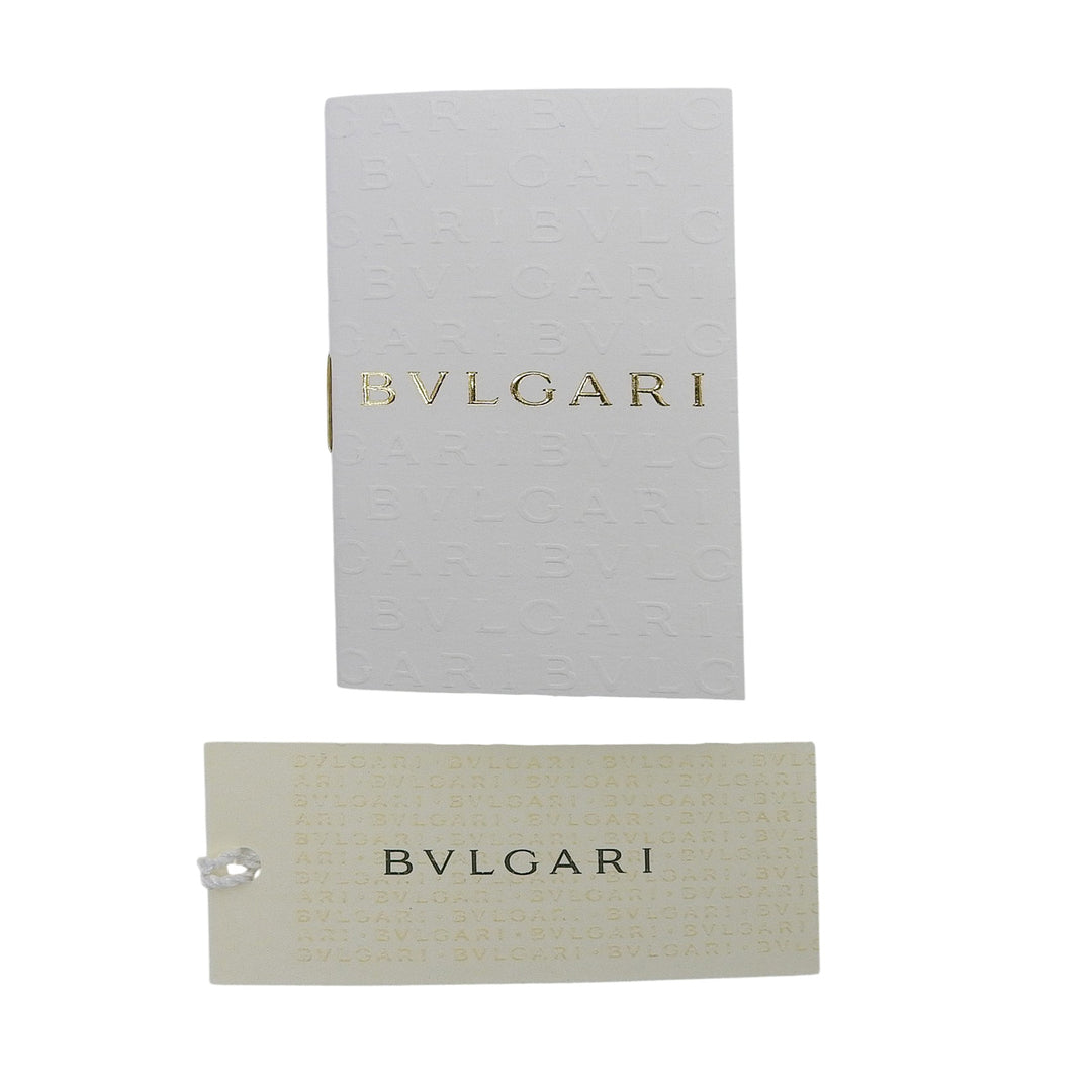 Pristine BVLGARI Stall Logomania LETTERE MAXI METAL Navy silk Women