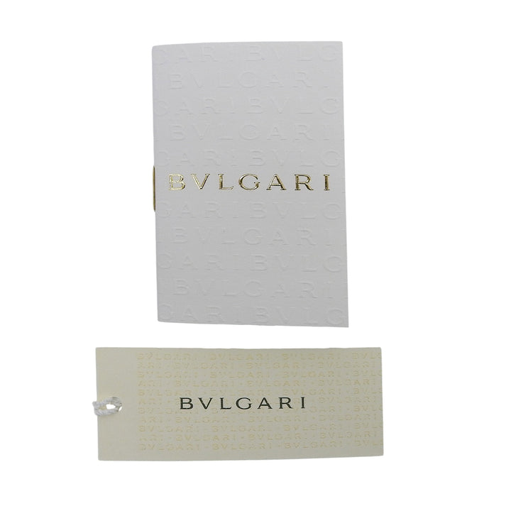 Pristine BVLGARI Stall Logomania LETTERE MAXI METAL Navy silk Women