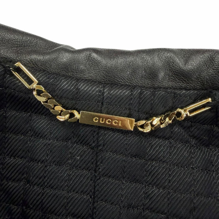 Great GUCCI coat Leather accents, concealed placket, long length black wool 38