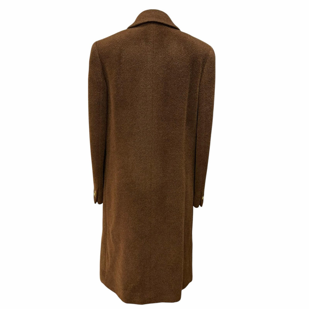 Great Burberrys coat Logo with metal detail, concealed placket Brown wool 7