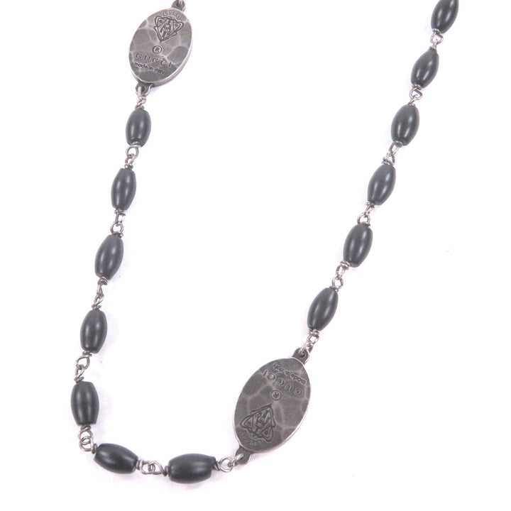 Excellent GUCCI Necklace Crest Plate Long Silver AG925 mens