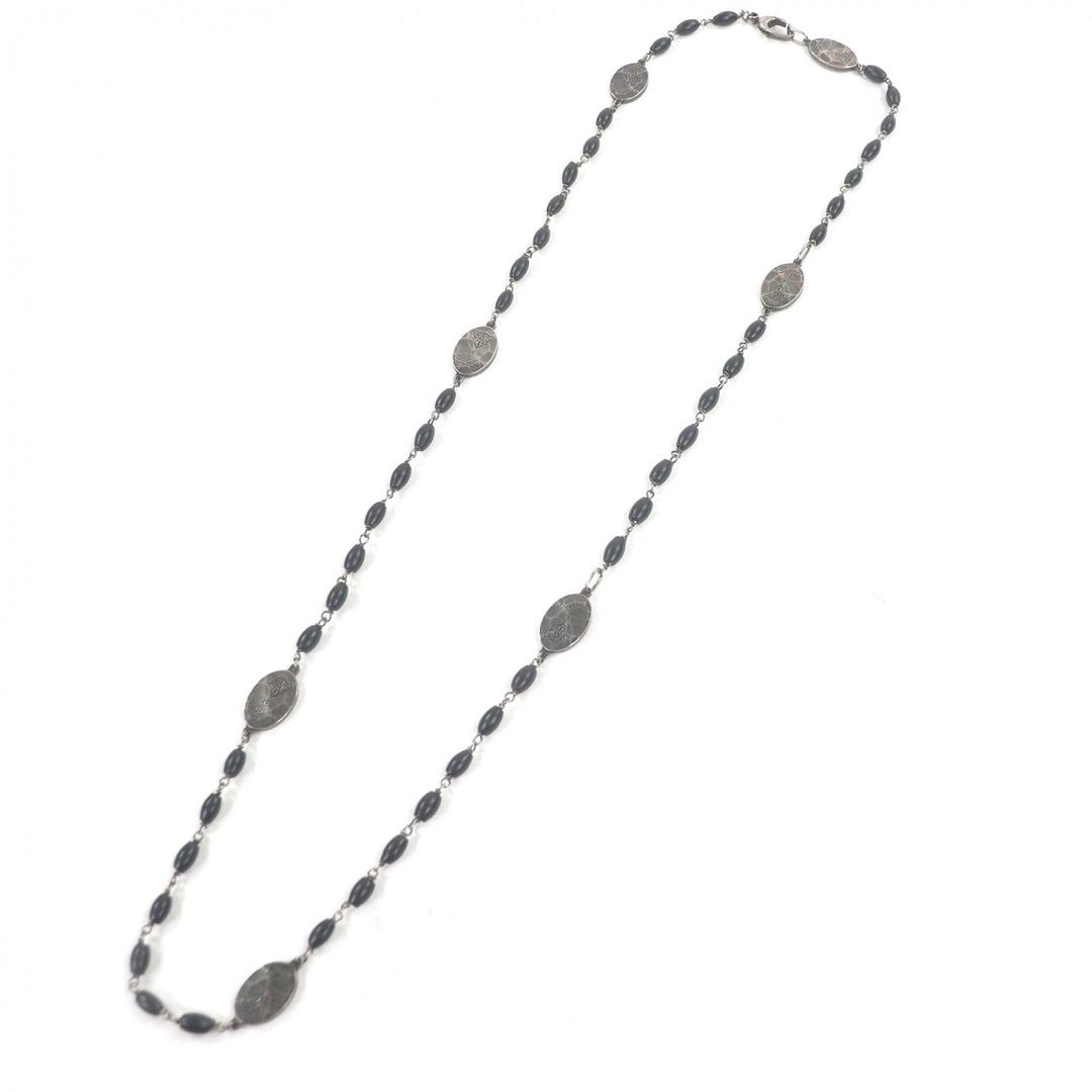 Excellent GUCCI Necklace Crest Plate Long Silver AG925 mens