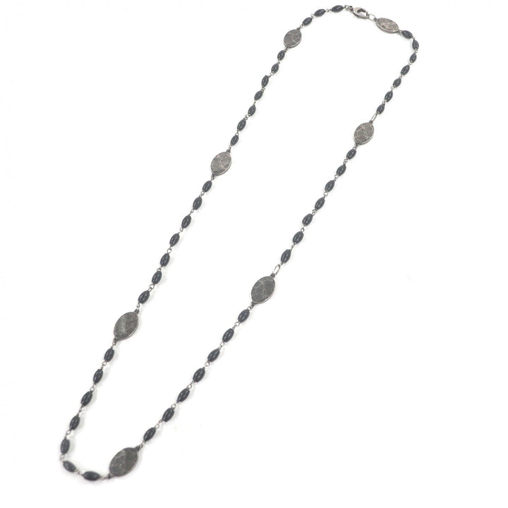 Excellent GUCCI Necklace Crest Plate Long Silver AG925 mens