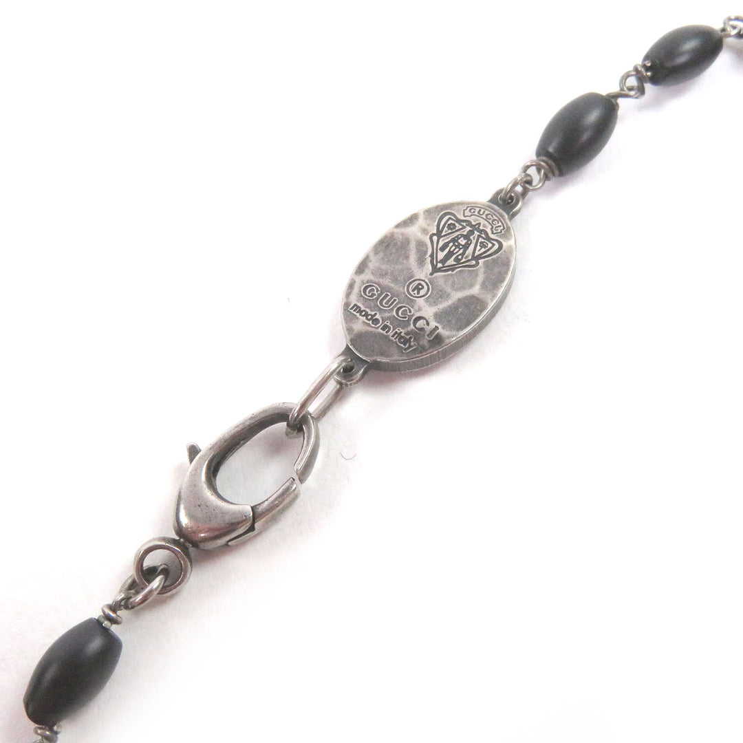 Excellent GUCCI Necklace Crest Plate Long Silver AG925 mens