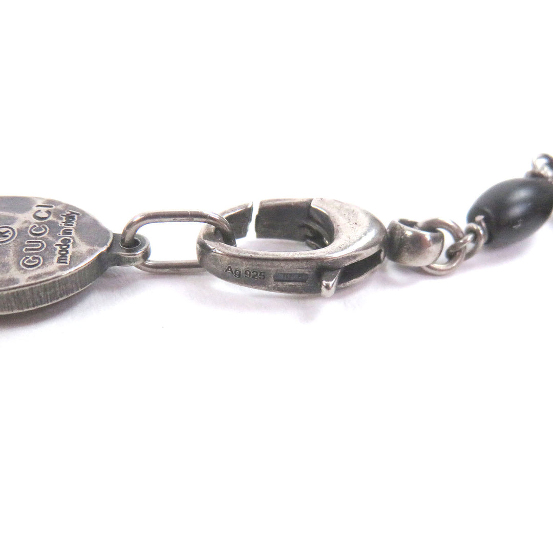 Excellent GUCCI Necklace Crest Plate Long Silver AG925 mens