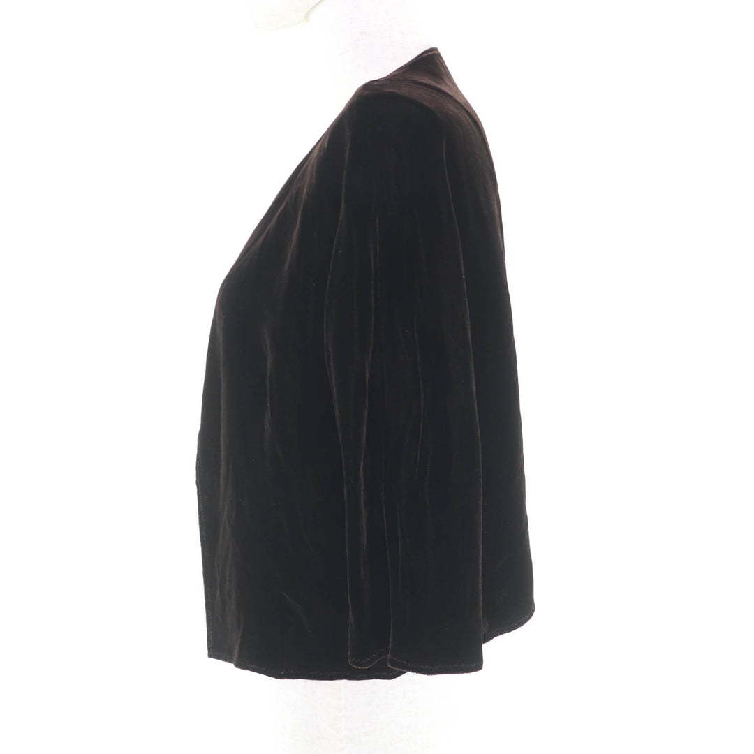 Excellent COMME des GARCONS collarless jacket Brown Cupra Women S
