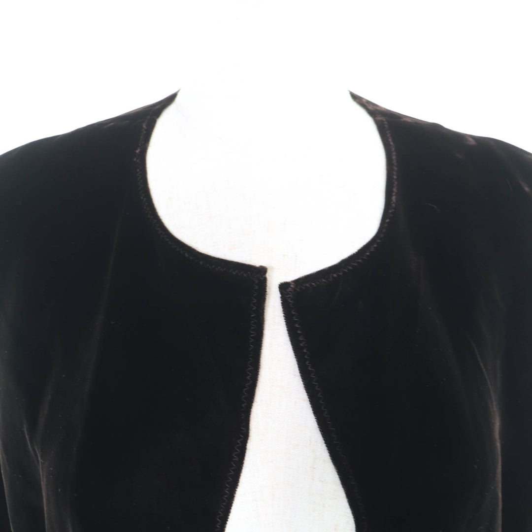 Excellent COMME des GARCONS collarless jacket Brown Cupra Women S