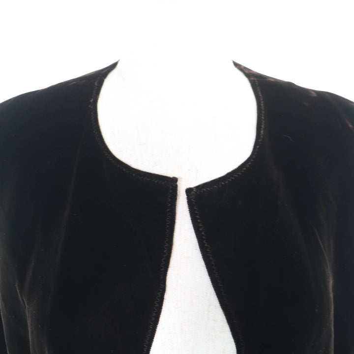 Excellent COMME des GARCONS collarless jacket Brown Cupra Women S