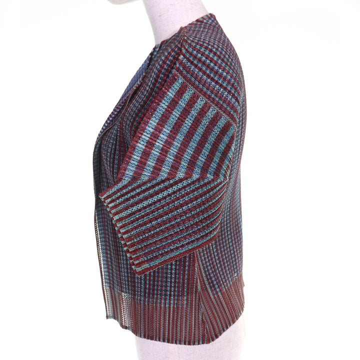 Excellent PLEATS PLEASE cardigan layered design, short-sleeved top. 3 PP14-JO162