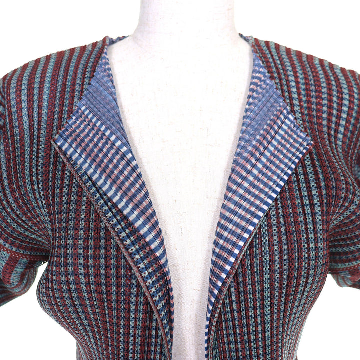 Excellent PLEATS PLEASE cardigan layered design, short-sleeved top. 3 PP14-JO162