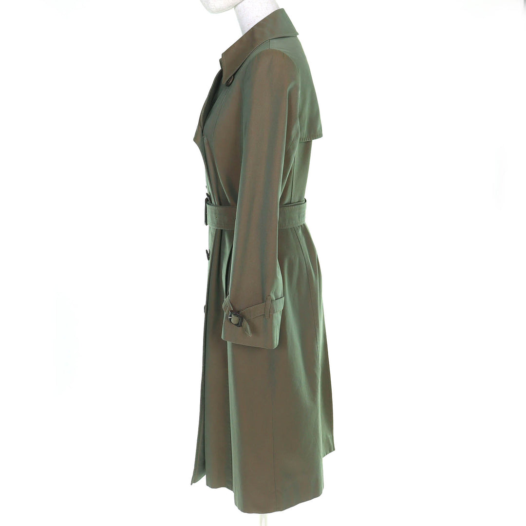 Very Good Burberrys trench coat Nova check pattern lining Belted Long L
