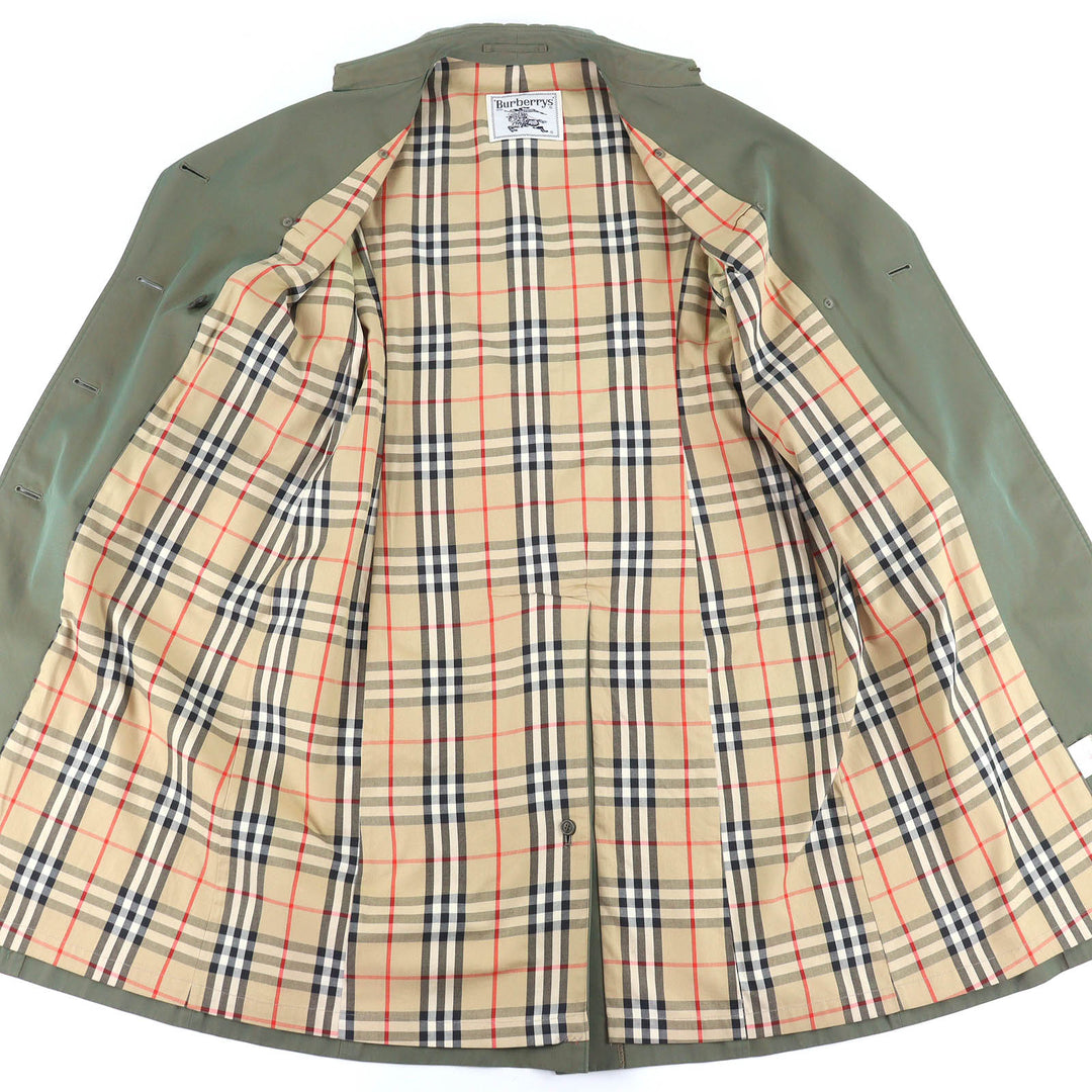Very Good Burberrys trench coat Nova check pattern lining Belted Long L