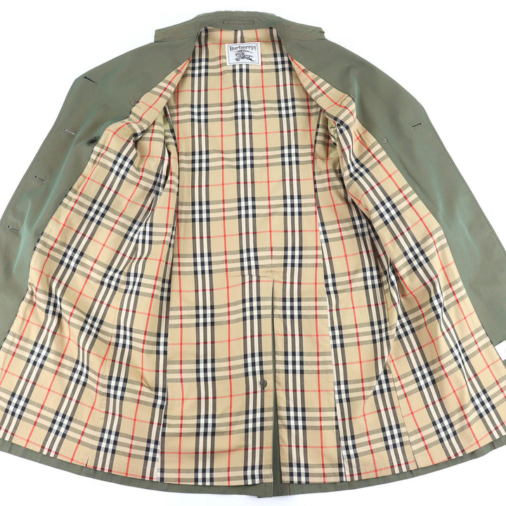 Very Good Burberrys trench coat Nova check pattern lining Belted Long L