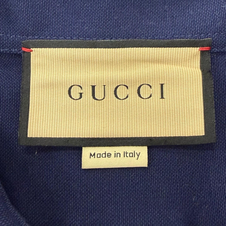 Great GUCCI Blouson Cotton canvas jacket Navy cotton mens 50 762163