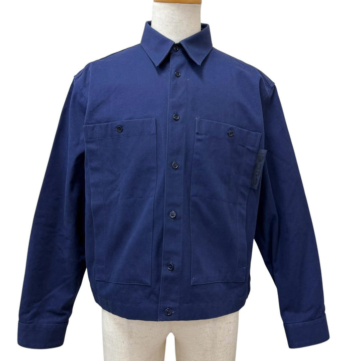 Great GUCCI Blouson Cotton canvas jacket Navy cotton mens 50 762163