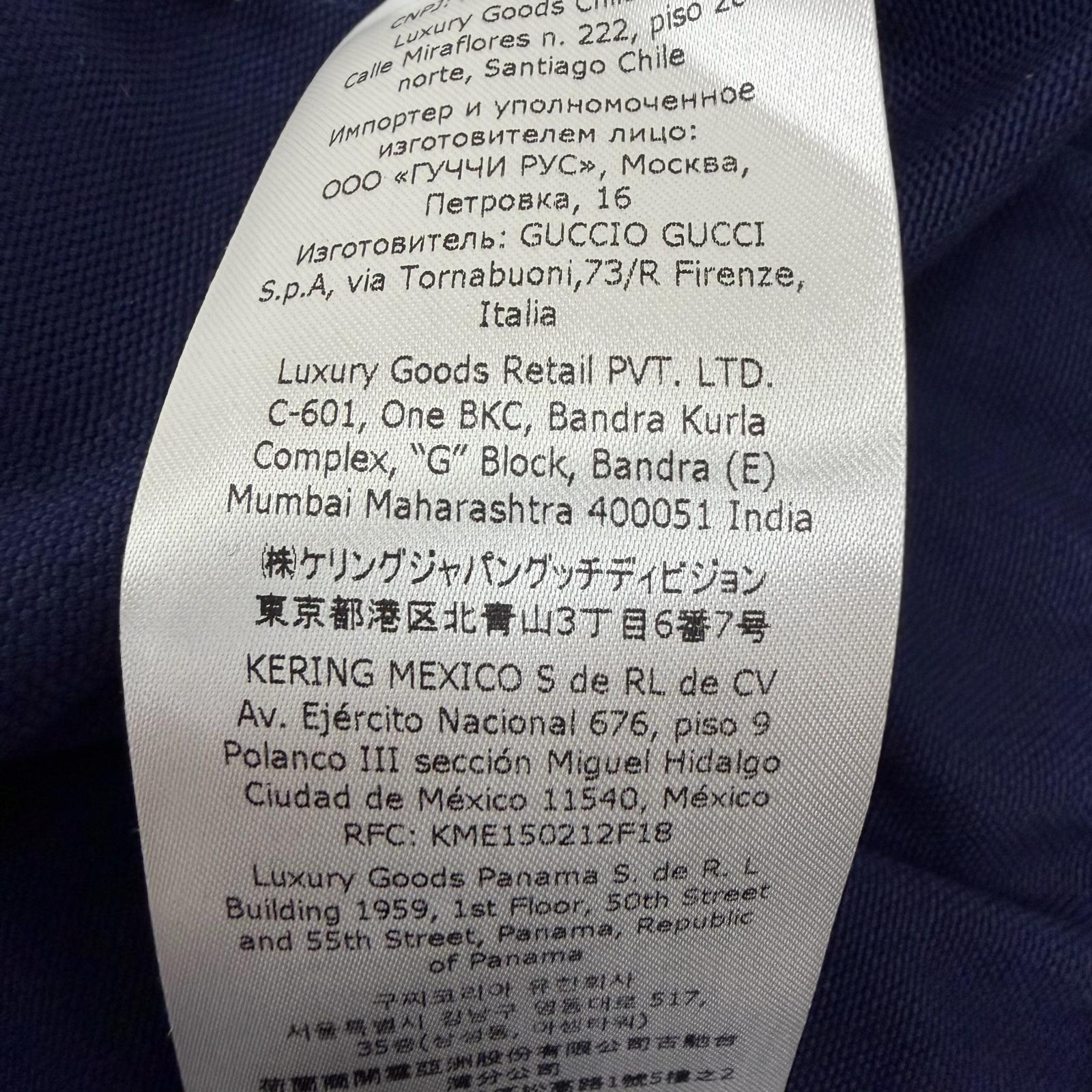 Great GUCCI Blouson Cotton canvas jacket Navy cotton mens 50