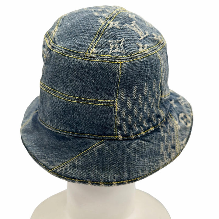Great LOUIS VUITTON hat Bonnet Damier Giant Wave Monogram Indigo Women MP2734